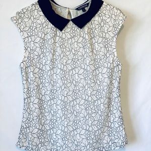 Express white and black lace top